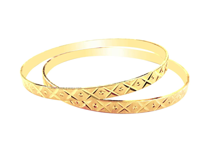 Gold Plated | Diamond Cut Bangles